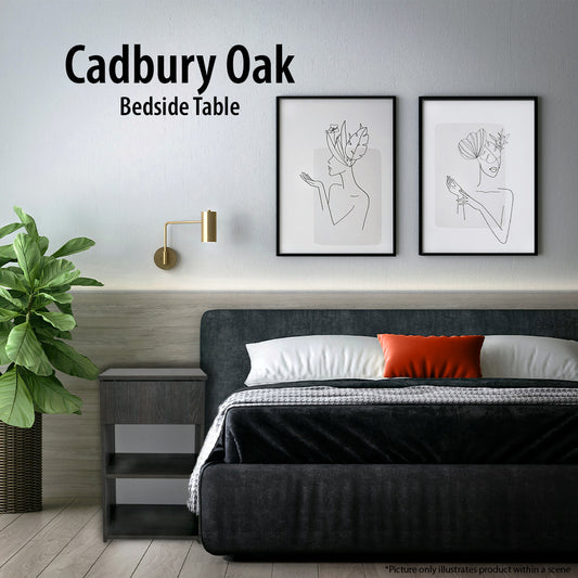 Pikasso Bedside Table - Cadbury Oak